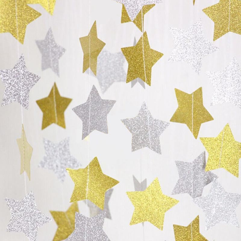 Paper star party garland, view 14 - MRSLM
