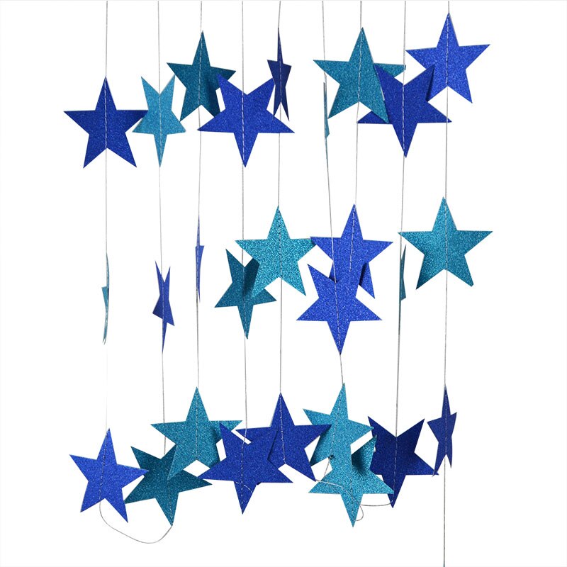 Paper star party garland, view 7 - MRSLM