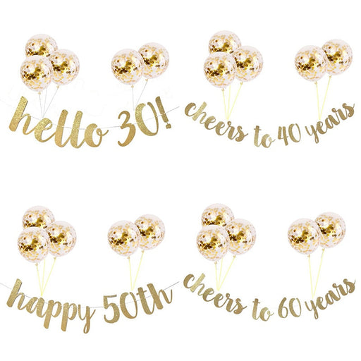 Milestone birthday garland with balloons - MRSLM
