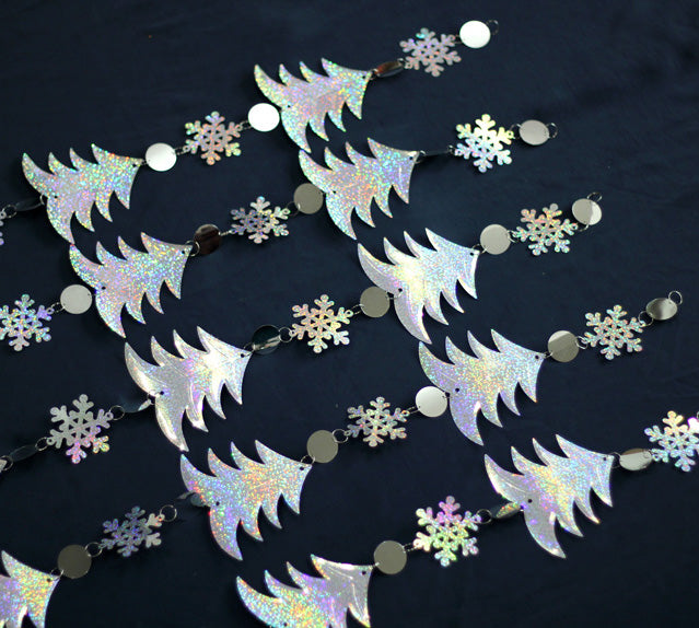 Sequined Christmas Trees Party Decor Garland