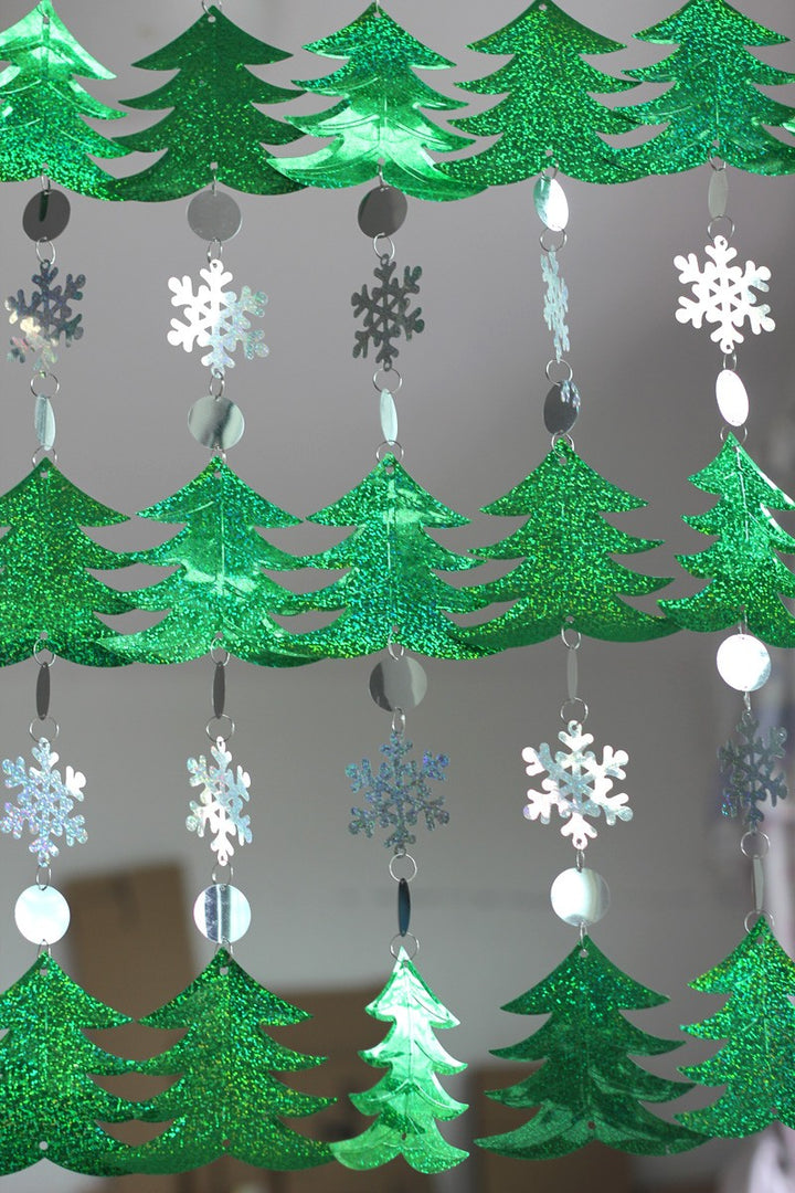 Sequined Christmas Trees Party Decor Garland