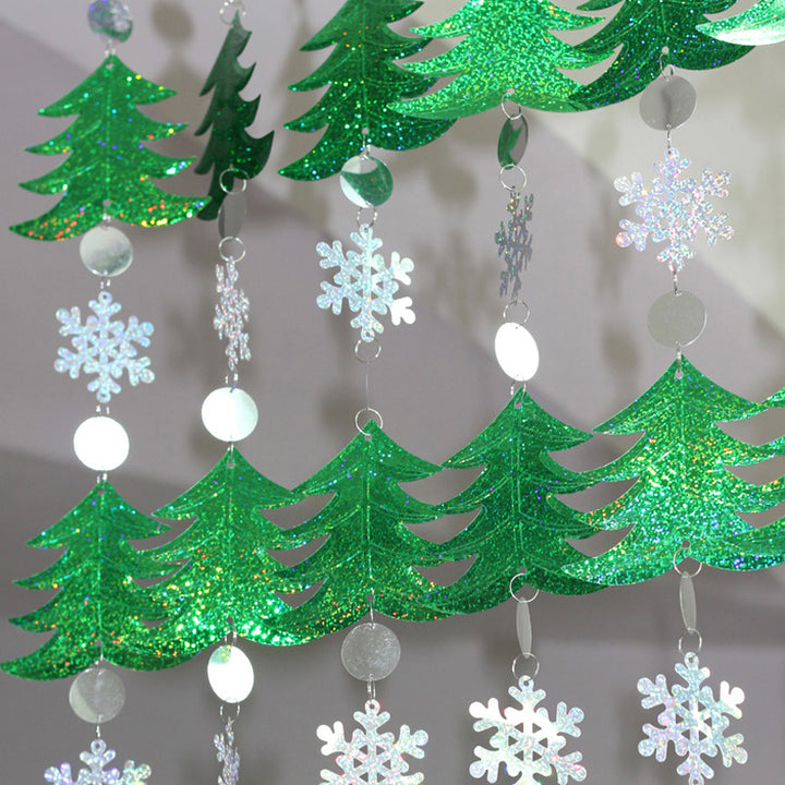 Sequined Christmas Trees Party Decor Garland