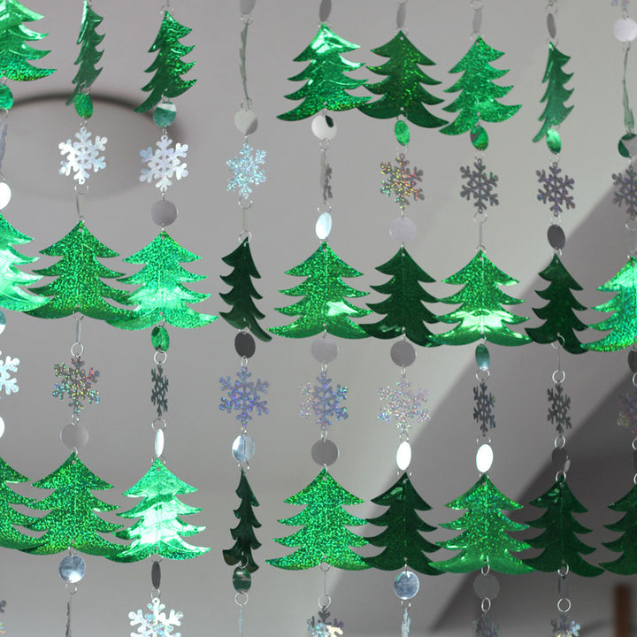 Sequined Christmas Trees Party Decor Garland