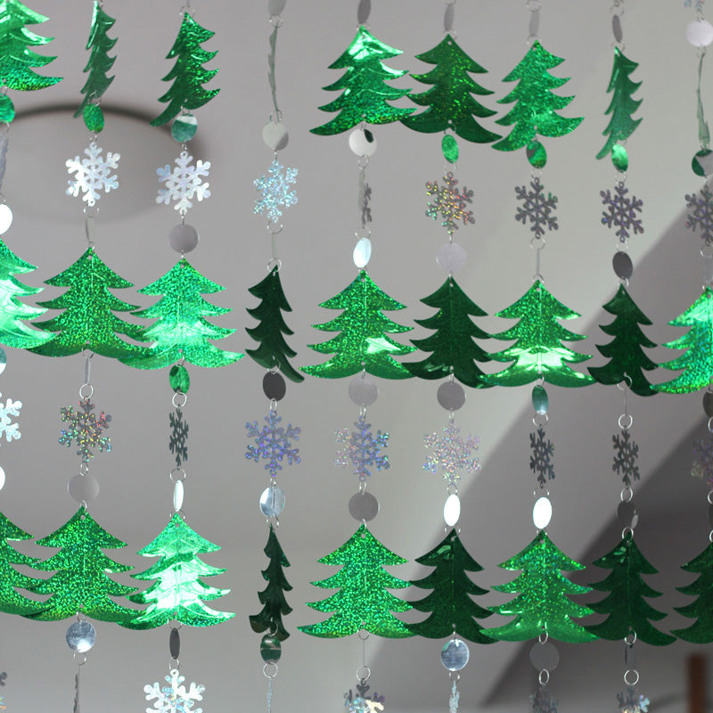 sequined christmas trees party garland, view 7 - MRSLM