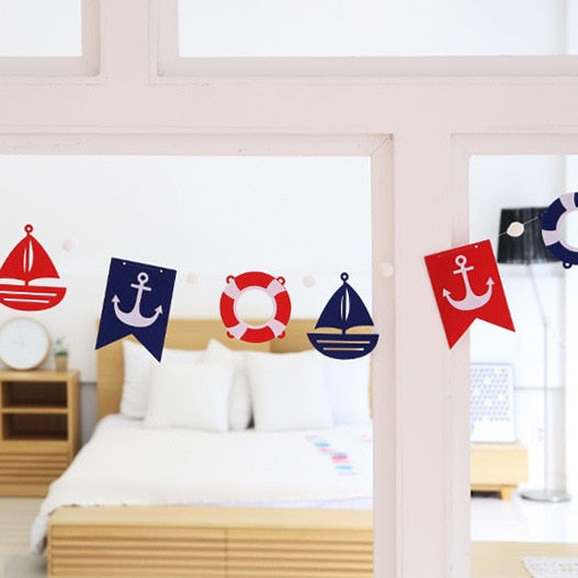 nautical party banner, view 4 - MRSLM