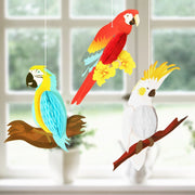 Hanging rainbow tropical parrots, view 2 - MRSLM