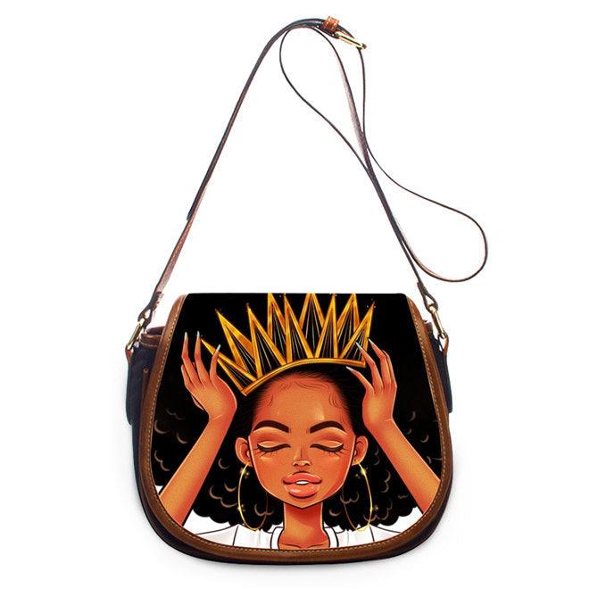 printed PU shell messenger bag, view 12 - MRSLM