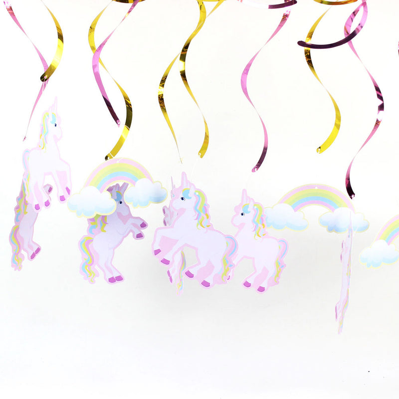 rainbow unicorn party ceiling swirls, view 5 - MRSLM