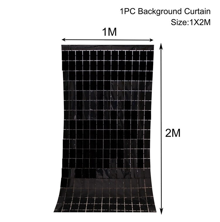party fringe foil curtain, view 12 - MRSLM