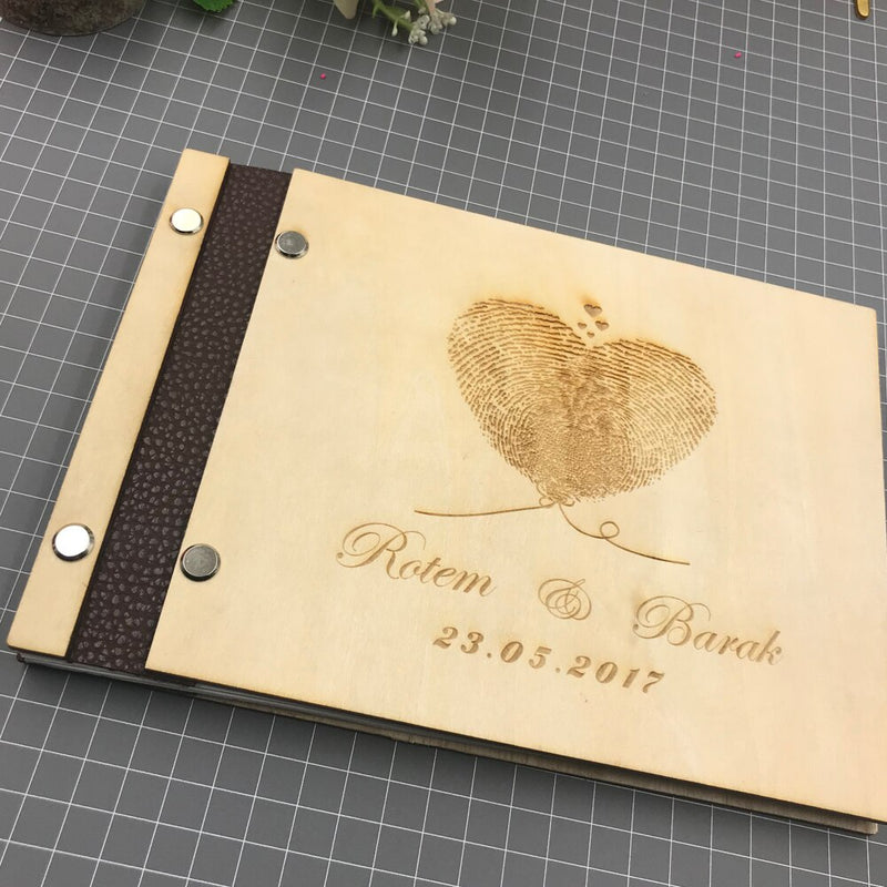 personalized wedding wooden book, view 3 - MRSLM