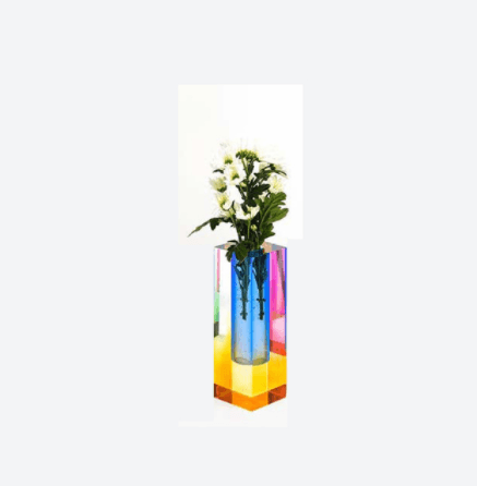 Creative Simple Acrylic Vase Square Column Glass Bubble - MRSLM