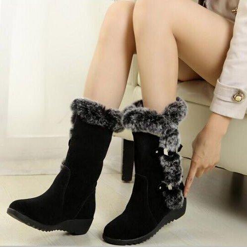 Women's mid-calf faux fur snow boots - MRSLM