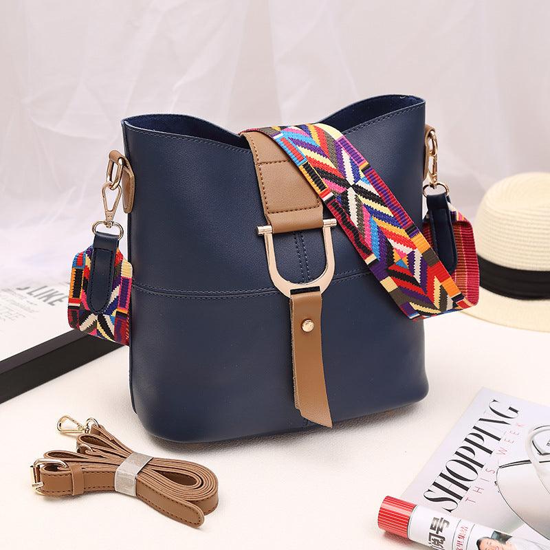 Bag 2021 female fashion color mosaic bucket bag shoulder bag with diagonal package bag manufacturers selling 8054 - MRSLM