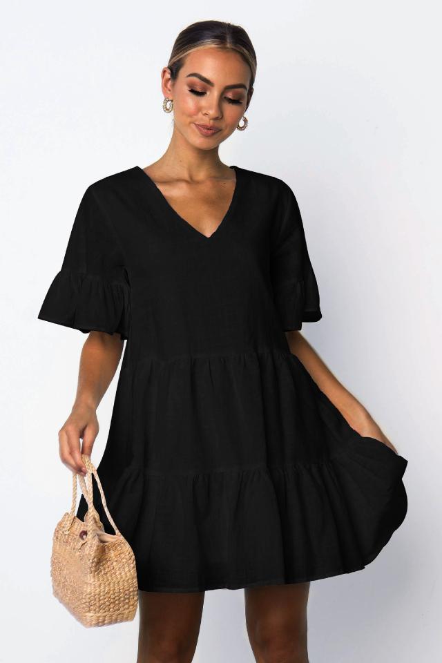 Short sleeve pleated dress - MRSLM