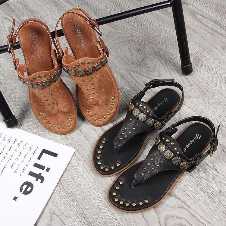 Flat studded British Roman sandals - MRSLM