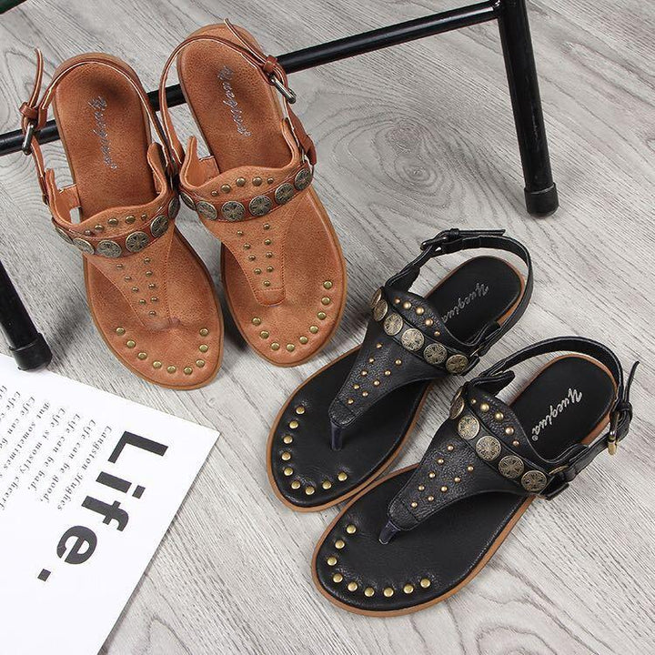 Flat studded British Roman sandals - MRSLM