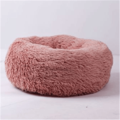 round long plush cat bed, view 4 - MRSLM