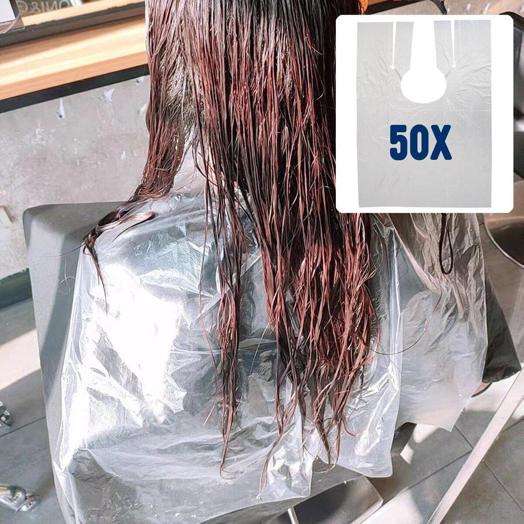 50Pcs Disposable Salon Barber Gown Cloth Hair Cutting Cloak Hairdressing Cape - MRSLM