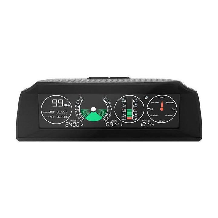 GPS GO 2 Universal Car HUD Monitoring Speed Level Gradient Compass (Black) - MRSLM
