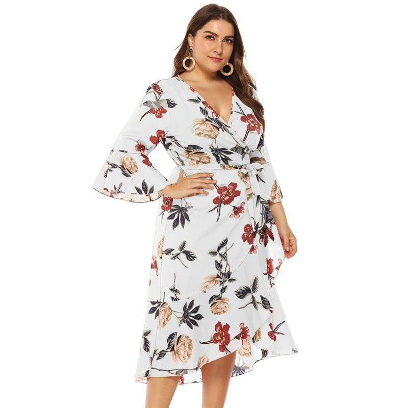 Irregular cross strap deep V dress, view 4 - MRSLM