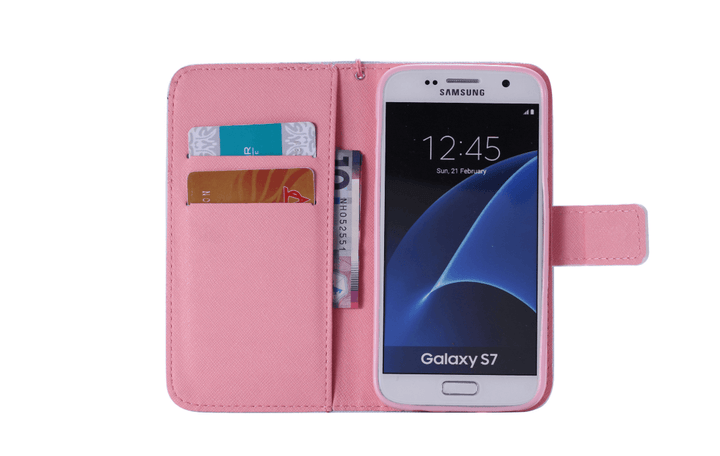 Feather Samsung note5 mobile phone case s6edge mobile phone holster creative new s9plus flip phone holster - MRSLM