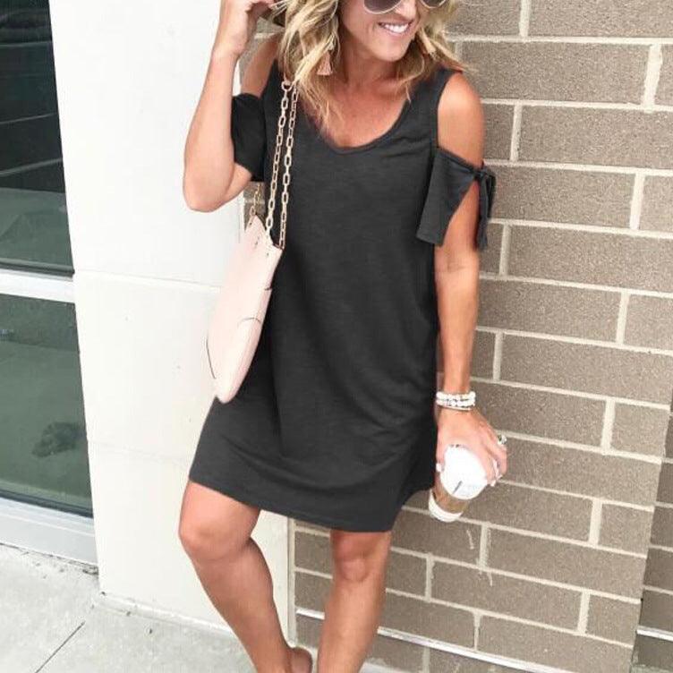 slim solid color knit dress, view 5 - MRSLM