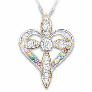 heart shaped cross pendant necklace - MRSLM