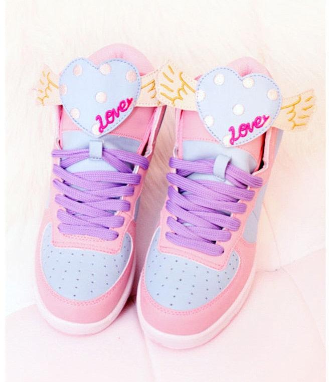 Ins Super Fire Harajuku Soft Sister Shoes Japanese Cute Macaron Girls Heart Shoes Net Red - MRSLM