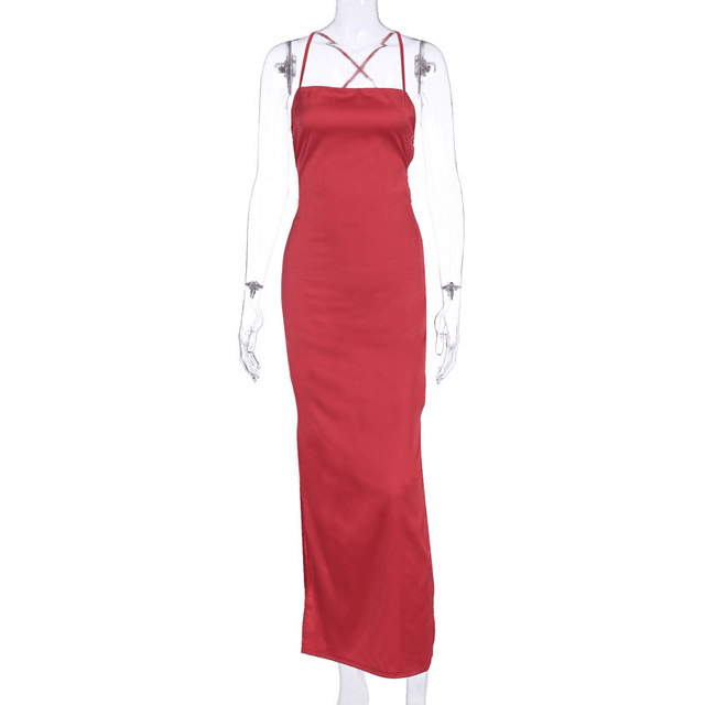 long dress with straps, view 3 - MRSLM