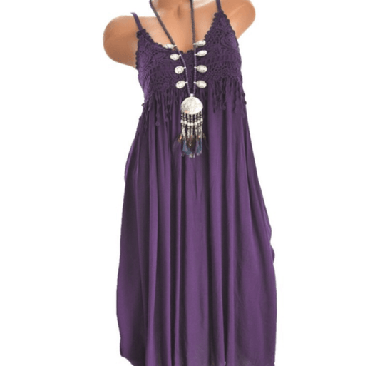 Long dress with lace suspenders, view 6 - MRSLM