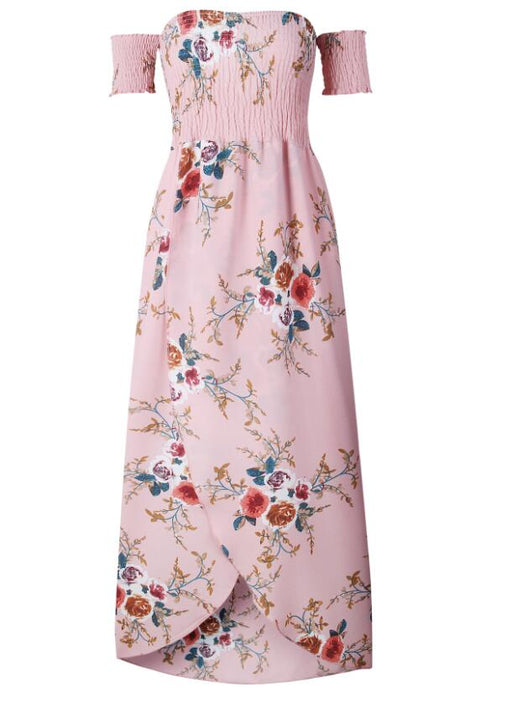 boho floral print dress, view 4 - MRSLM