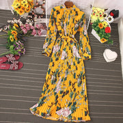 women's pleated boho dress, view 9 - MRSLM