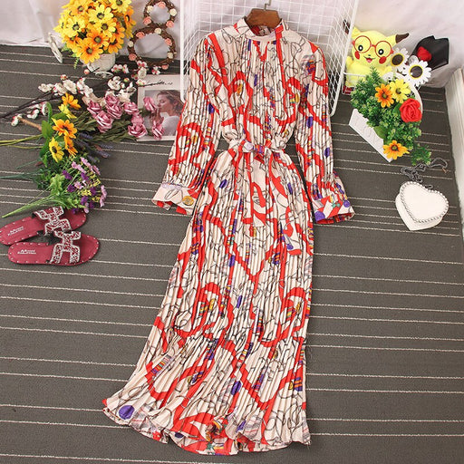 women's pleated boho dress, view 3 - MRSLM
