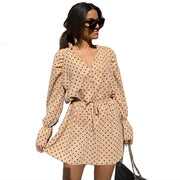 polka dot print mini dress, view 6 - MRSLM