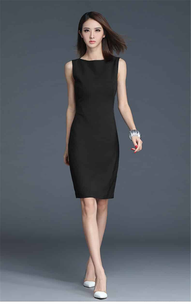 women's classic office dress, view 6 - MRSLM