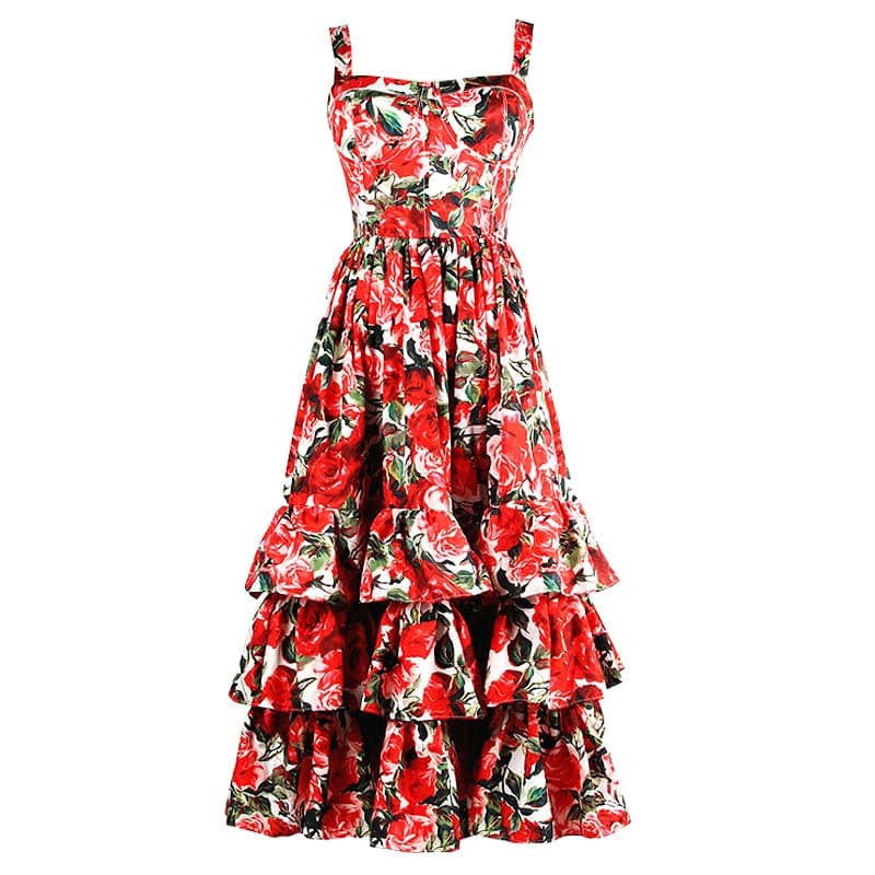 Women's Red Roses Dress