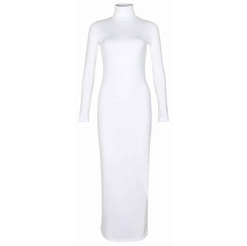 women's turtleneck maxi dress, view 4 - MRSLM