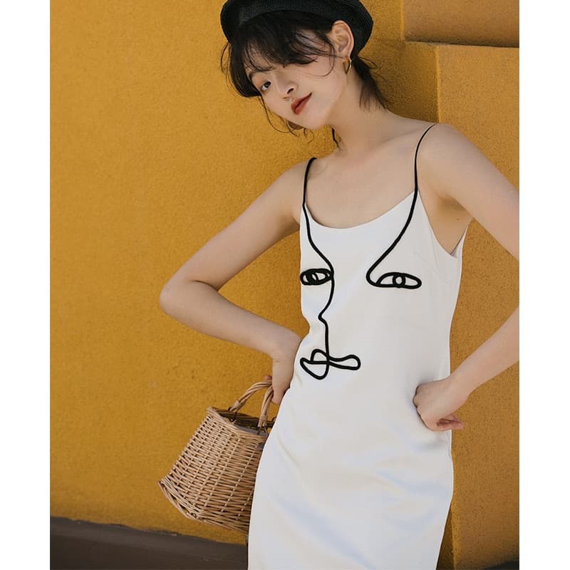 women's abstract art mini dress, view 3 - MRSLM