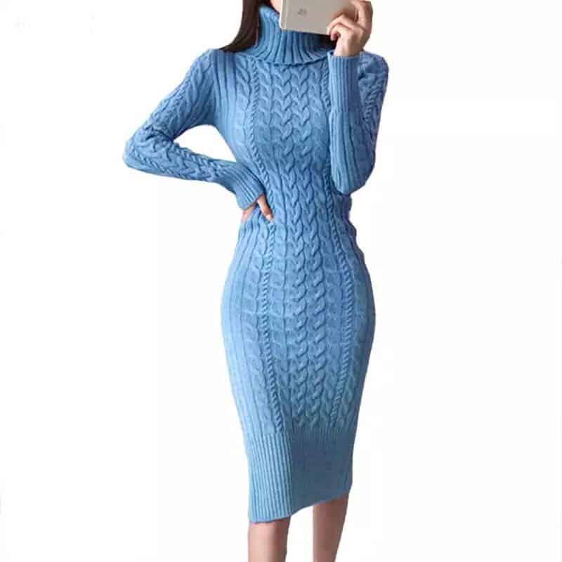 women's winter sweater dress, view 3 - MRSLM