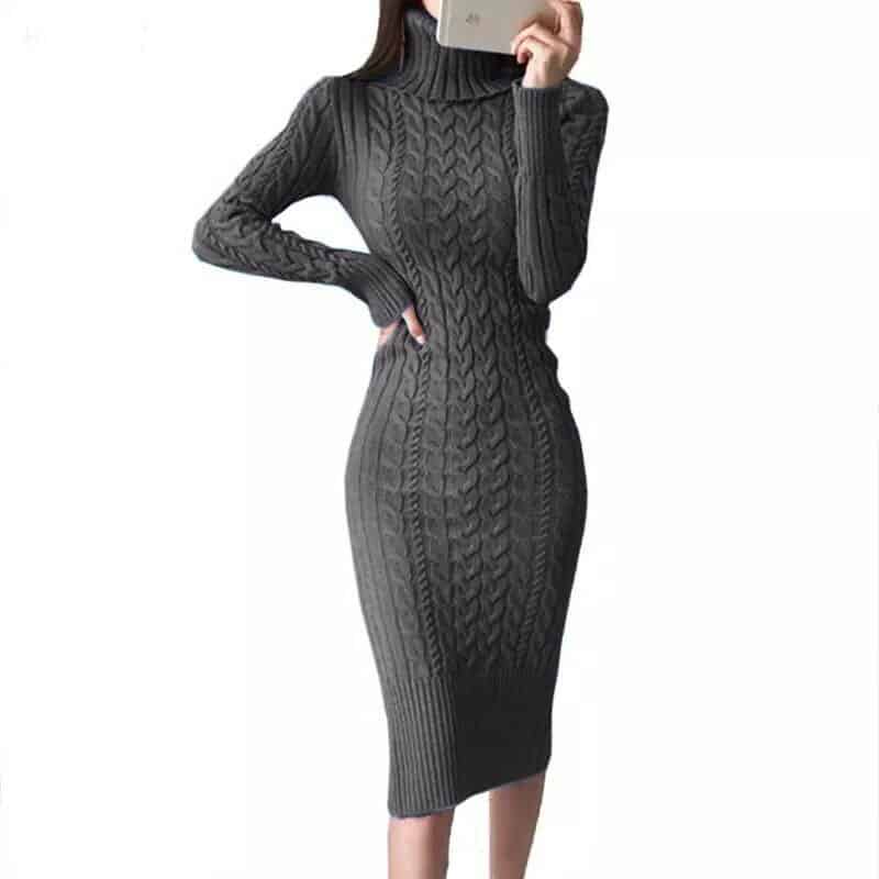 women's winter sweater dress, view 4 - MRSLM