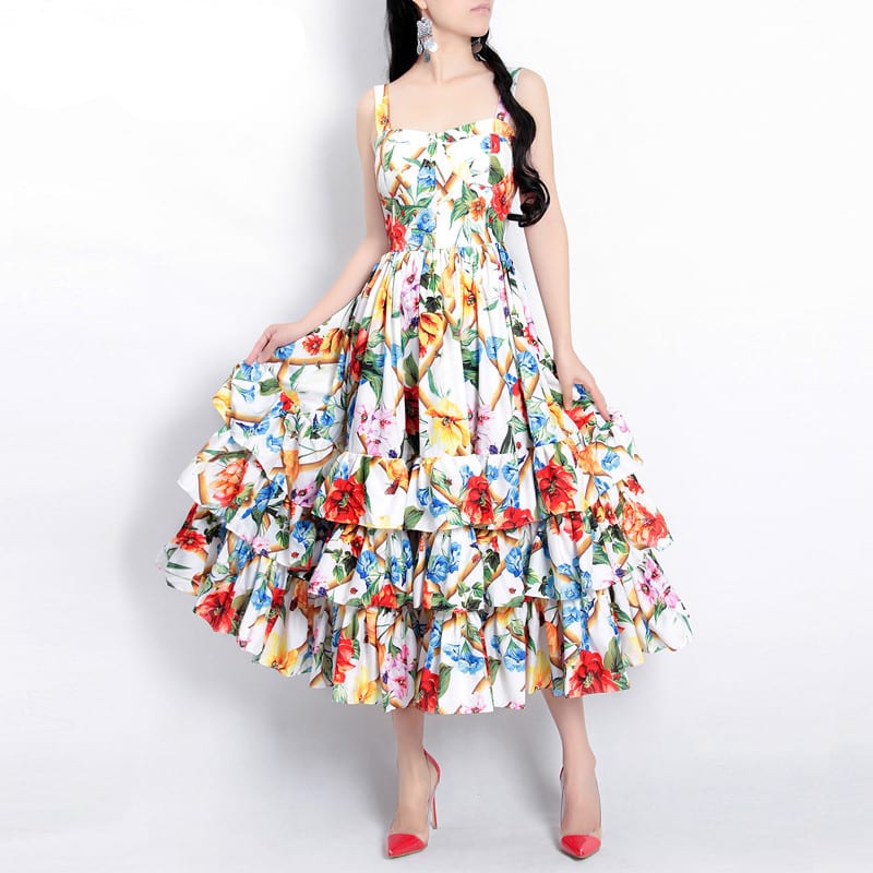 Floral printed sweet dress, view 3 - MRSLM
