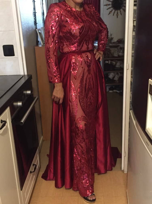satin evening dress, view 5 - MRSLM