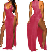mesh maxi dress, view 9 - MRSLM