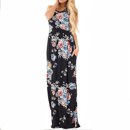 bohemian floral maxi dress, view 2 - MRSLM