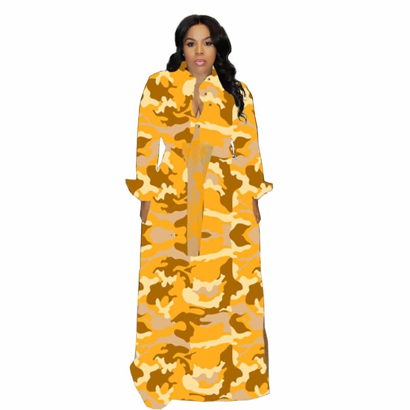 turn down collar maxi dress, view 2 - MRSLM
