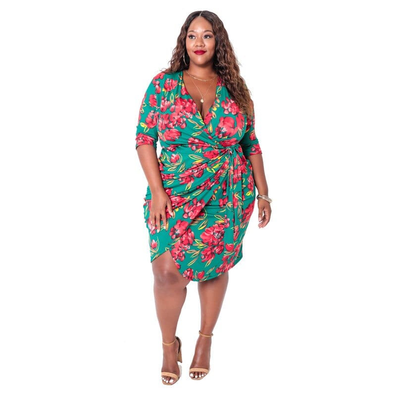 retro style plus size dress, view 3 - MRSLM
