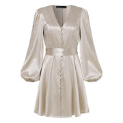 women's satin elegant dress, view 11 - MRSLM
