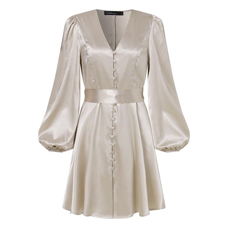women's satin elegant dress, view 11 - MRSLM