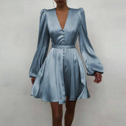 women's satin elegant dress, view 2 - MRSLM
