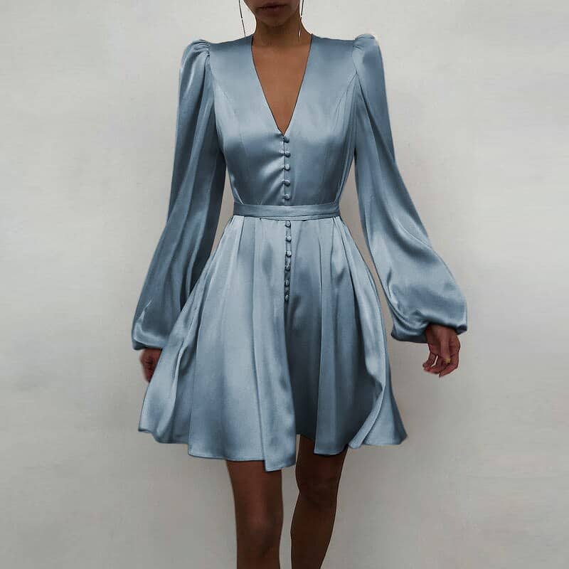 women's satin elegant dress, view 2 - MRSLM